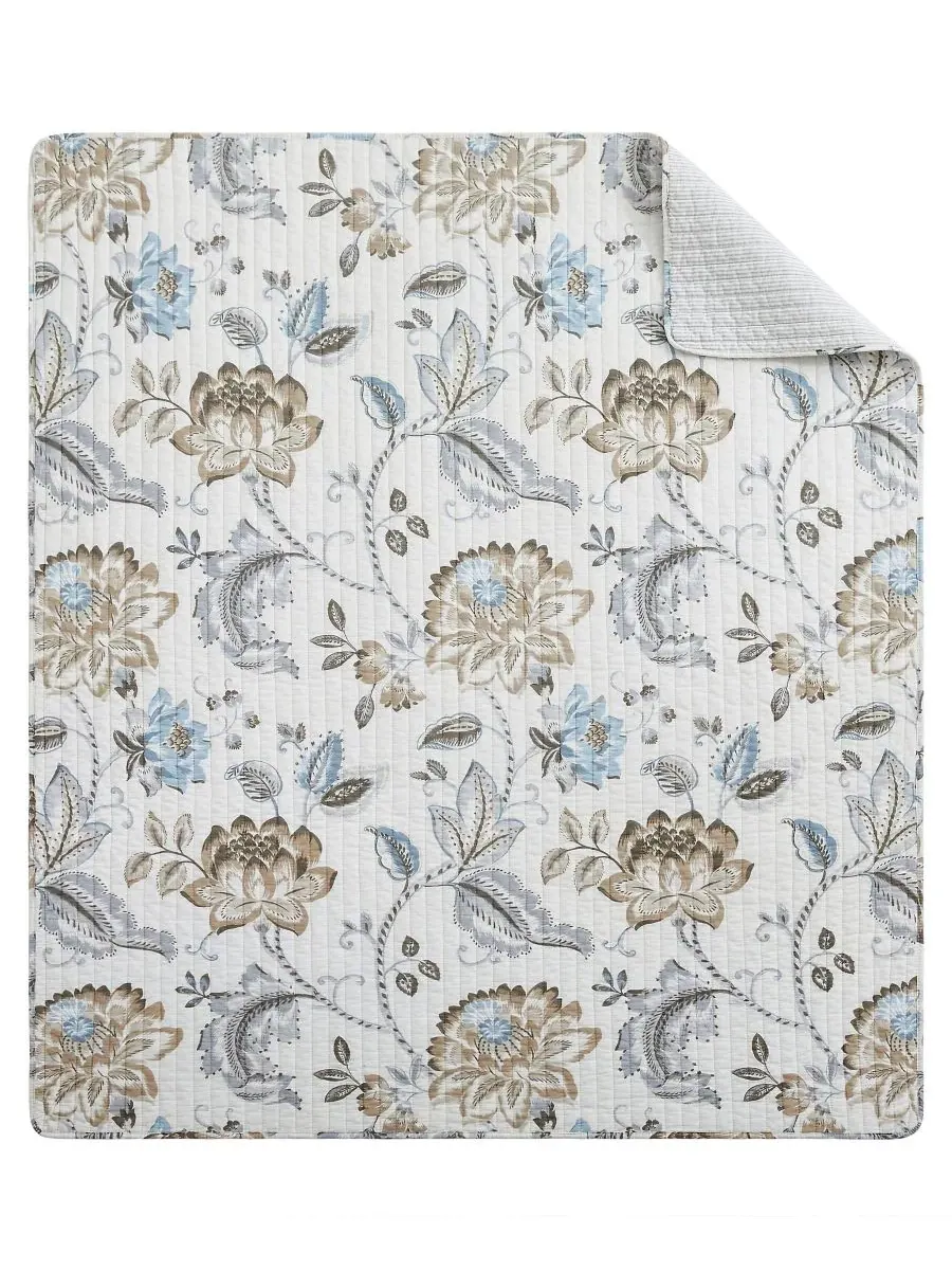 Двустороннее стеганое покрывало Maileen, 127 x 152 см Levtex — изображение 4 из 5, синий
