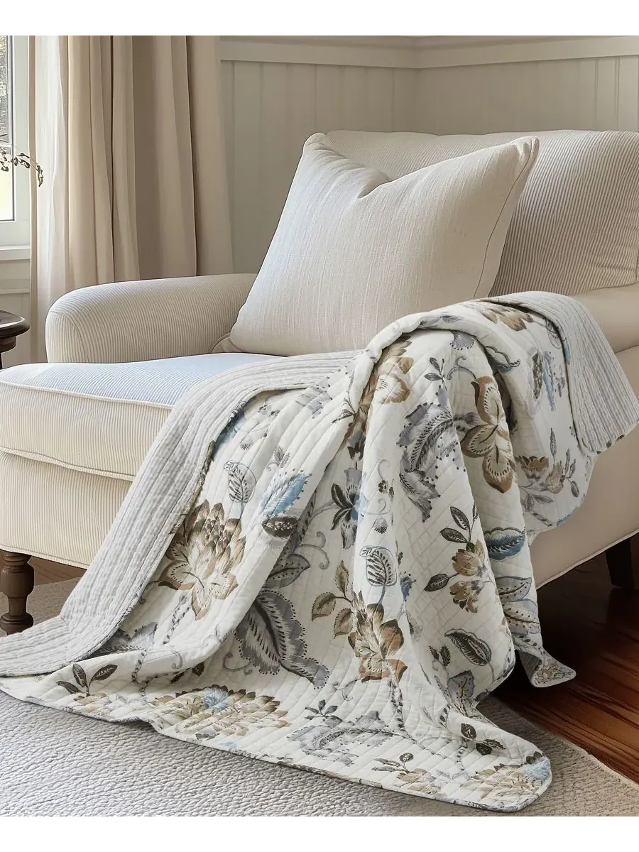 Двустороннее стеганое покрывало Maileen, 127 x 152 см Levtex — изображение 5 из 5, синий