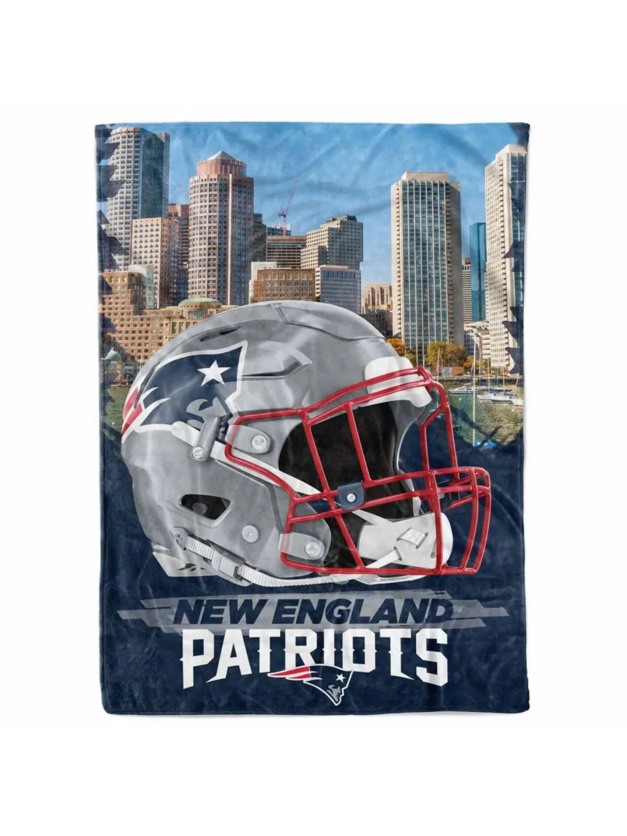 Плед с городским рисунком команды New England Patriots, размер 66 x 90 дюймов Logo Brands