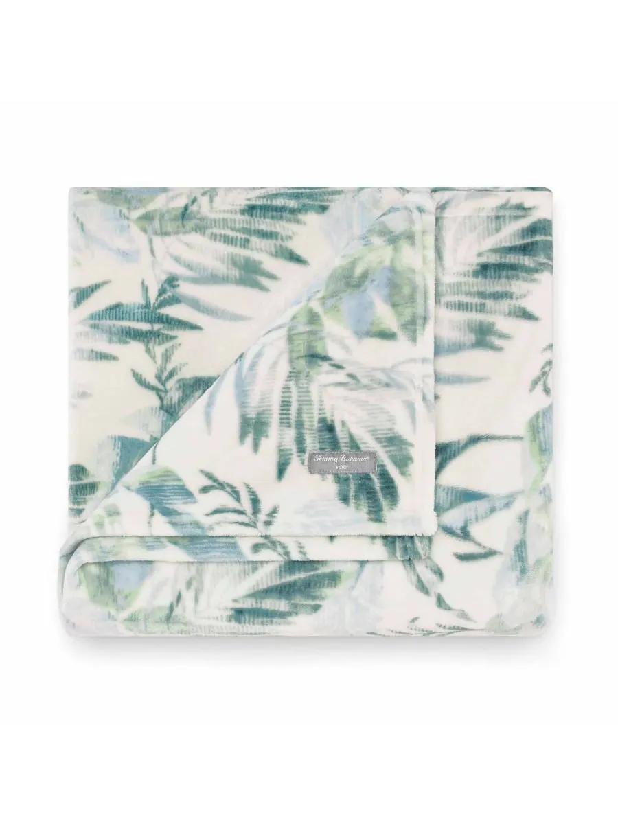 Мягкий плюшевый плед Wallpaper Leaves Castaway, 50 x 70 дюймов Tommy Bahama Home — изображение 3 из 3, бежевый