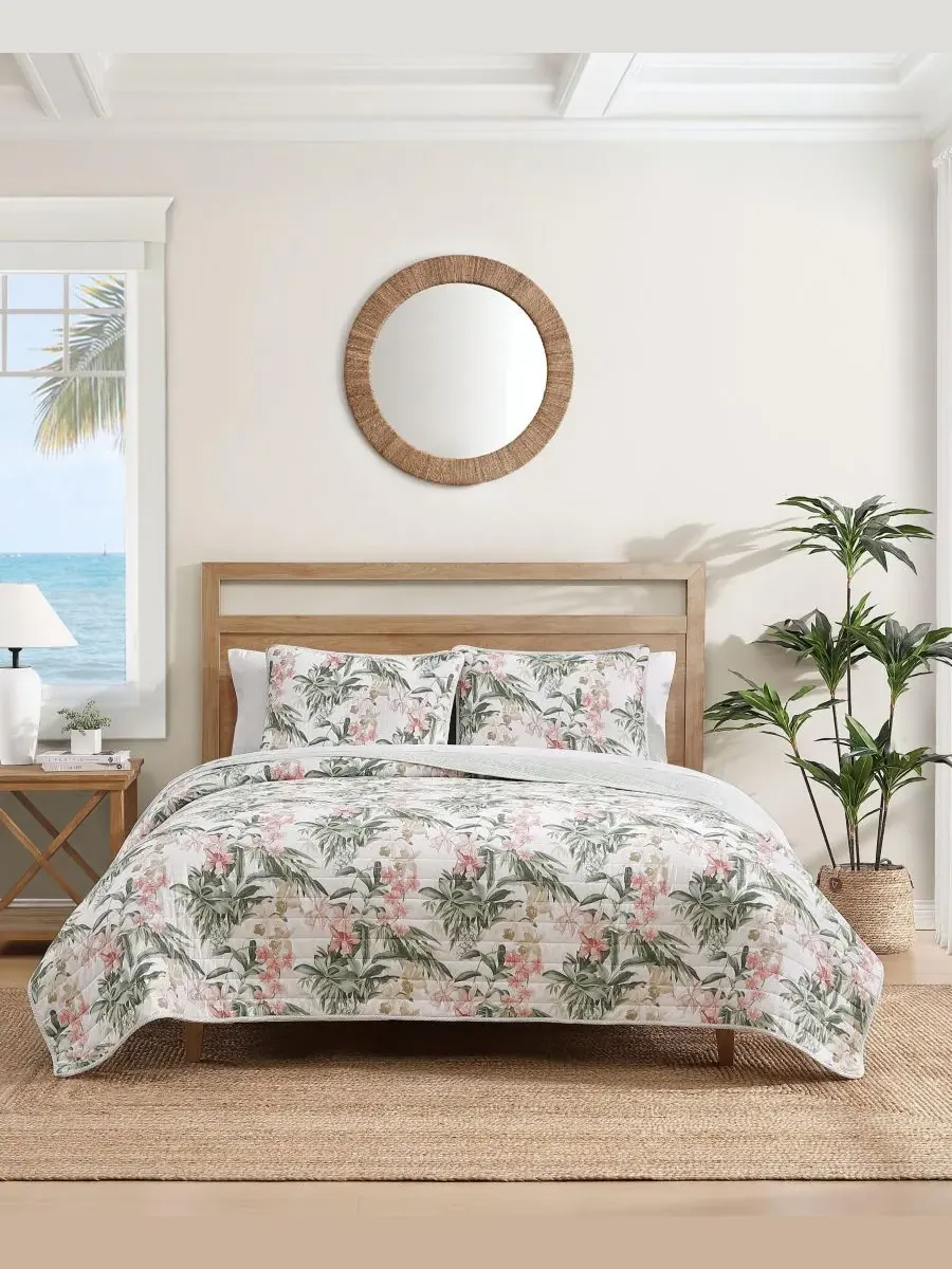 Комплект постельного белья Tommy Bahama Island Orchid из хлопка, двусторонний, 3 предмета, размер — изображение 1 из 9