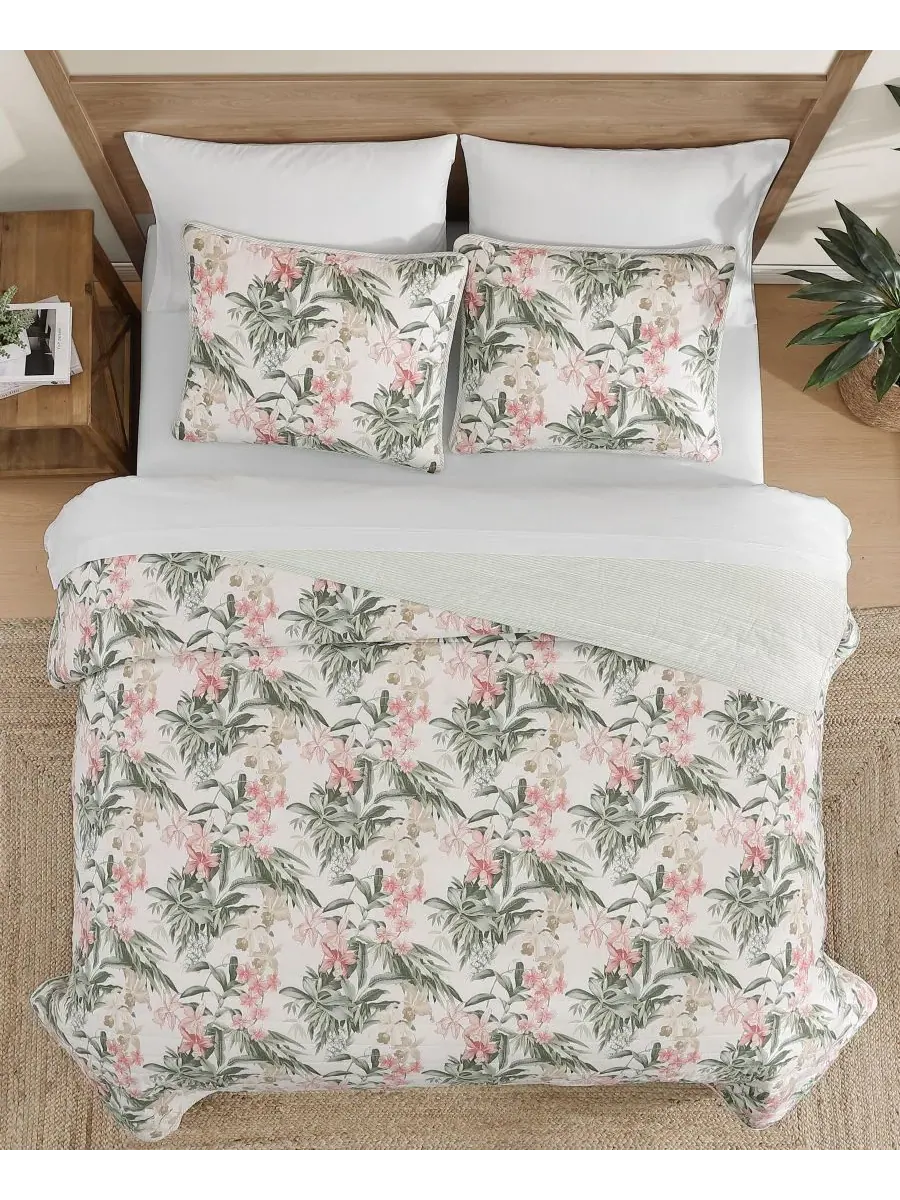 Комплект постельного белья Tommy Bahama Island Orchid из хлопка, двусторонний, 3 предмета, размер — изображение 3 из 9