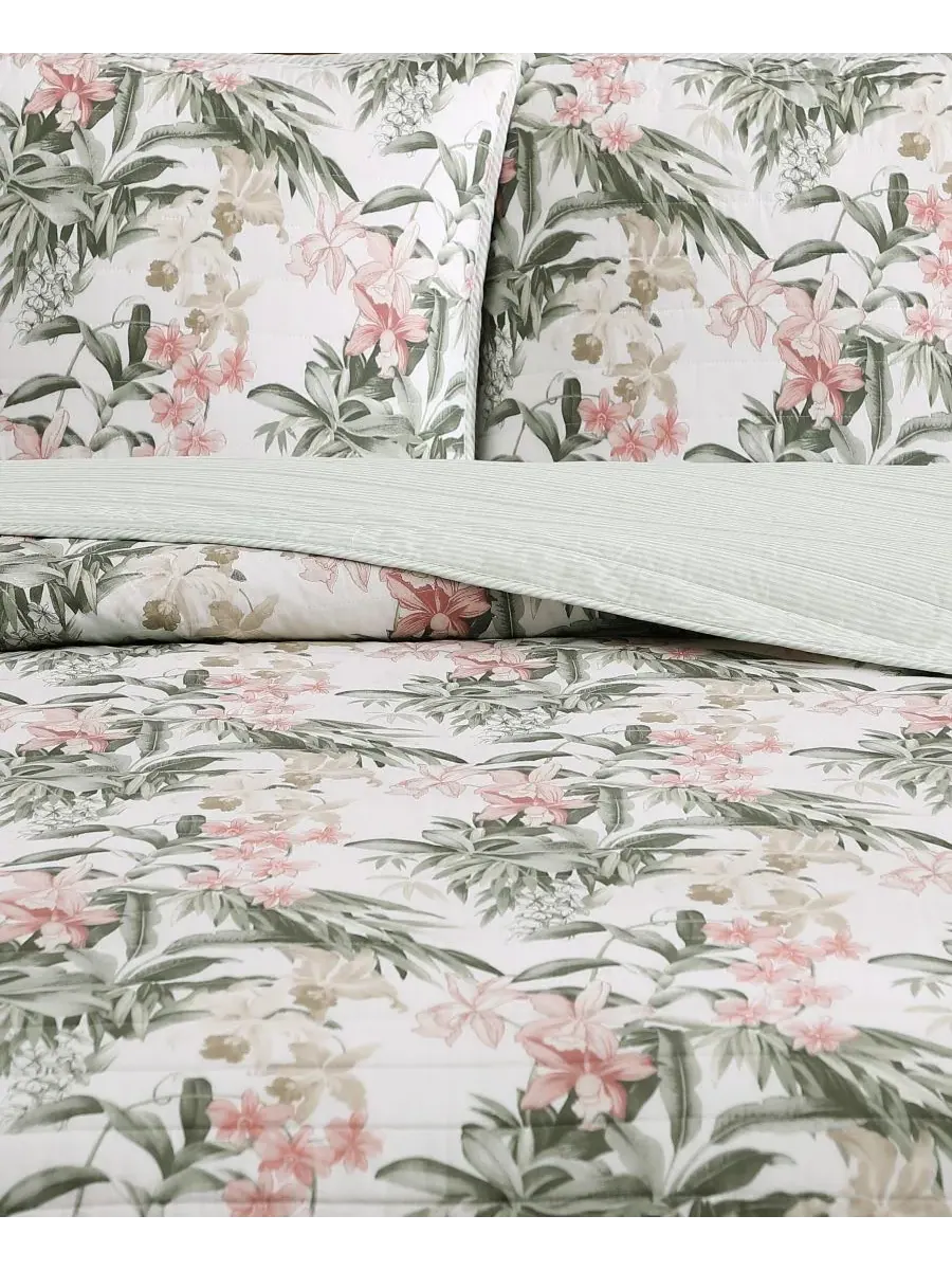 Комплект постельного белья Tommy Bahama Island Orchid из хлопка, двусторонний, 3 предмета, размер — изображение 8 из 9