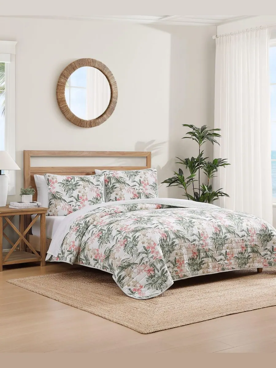 Комплект постельного белья Tommy Bahama Island Orchid из хлопка, двусторонний, 3 предмета, размер — изображение 2 из 9
