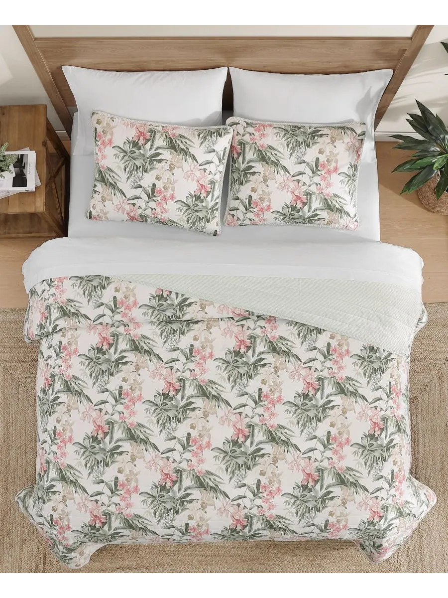 Комплект постельного белья Tommy Bahama Island Orchid из хлопка, двусторонний, 3 предмета, размер — изображение 3 из 9
