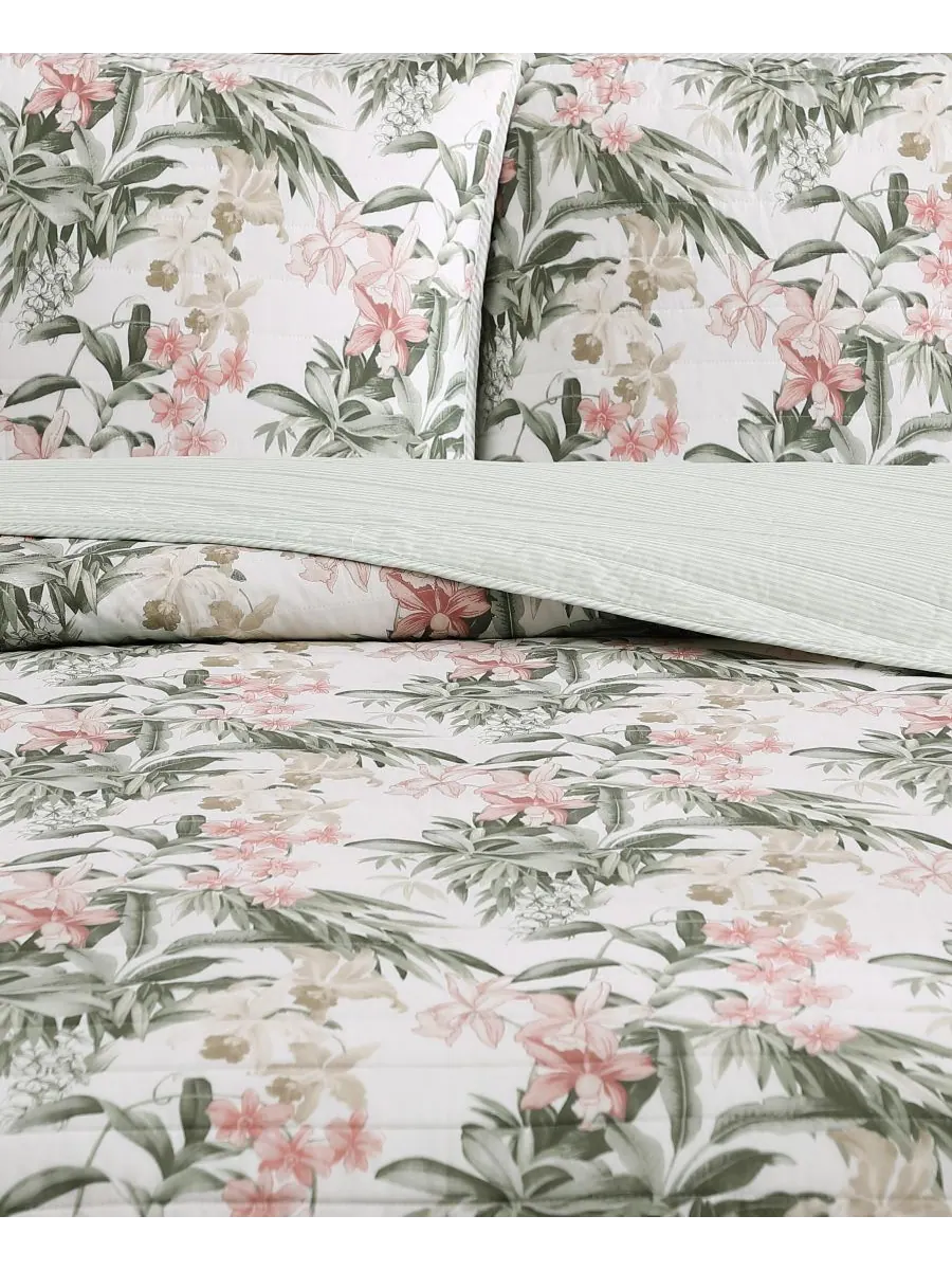 Комплект постельного белья Tommy Bahama Island Orchid из хлопка, двусторонний, 3 предмета, размер — изображение 8 из 9