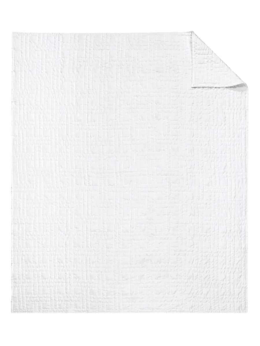 Стеганый плед Melange Stitch, 50 x 60 дюймов Levtex — изображение 5 из 5, белый
