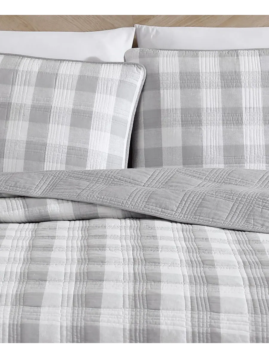 Комплект постельного белья Lakehouse Plaid из 2 предметов, размер Twin Eddie Bauer — изображение 4 из 7, серый
