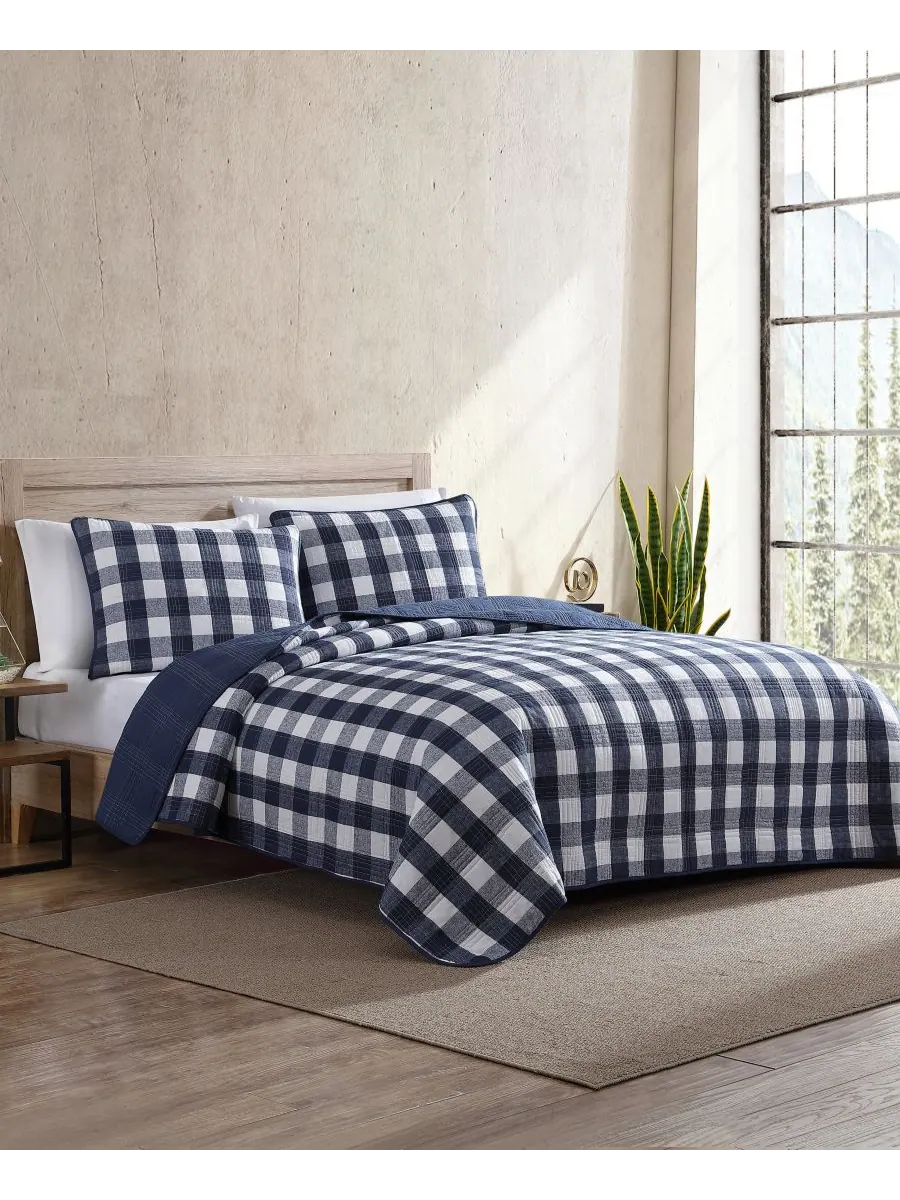 Комплект постельного белья Lakehouse Plaid из 2 предметов, размер Twin Eddie Bauer — изображение 2 из 7, синий