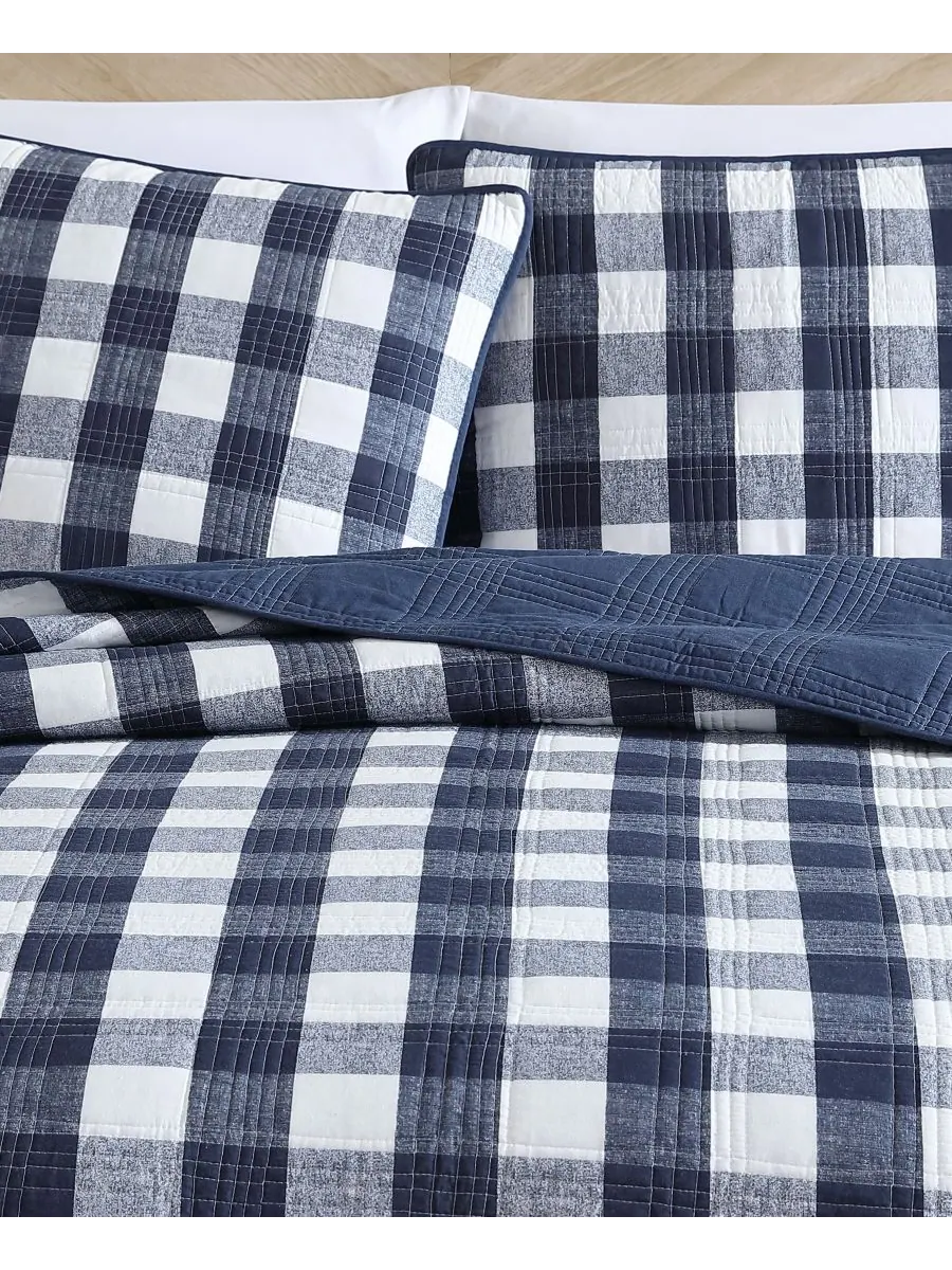 Комплект постельного белья Lakehouse Plaid из 2 предметов, размер Twin Eddie Bauer — изображение 4 из 7, синий