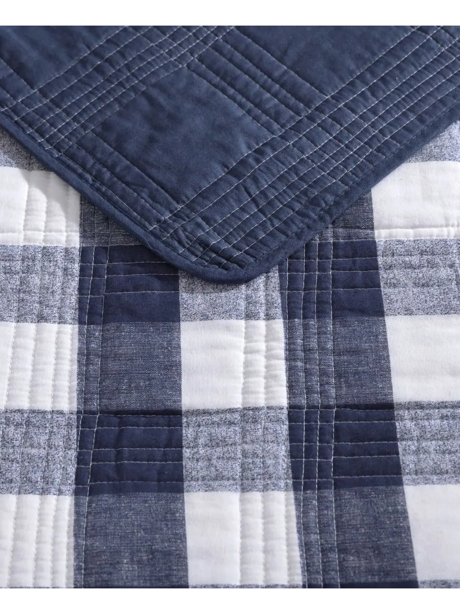 Комплект постельного белья Lakehouse Plaid из 2 предметов, размер Twin Eddie Bauer — изображение 5 из 7, синий