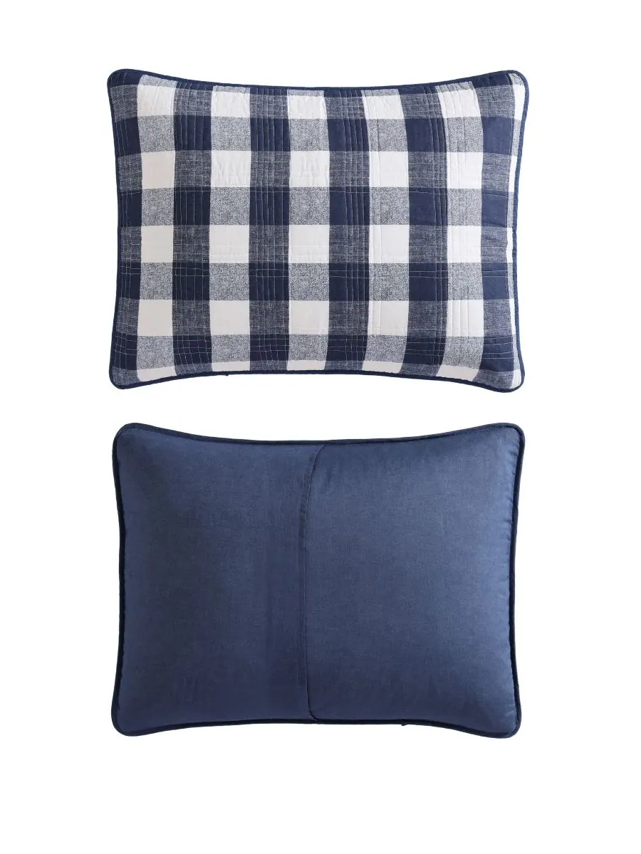 Комплект постельного белья Lakehouse Plaid из 2 предметов, размер Twin Eddie Bauer — изображение 7 из 7, синий