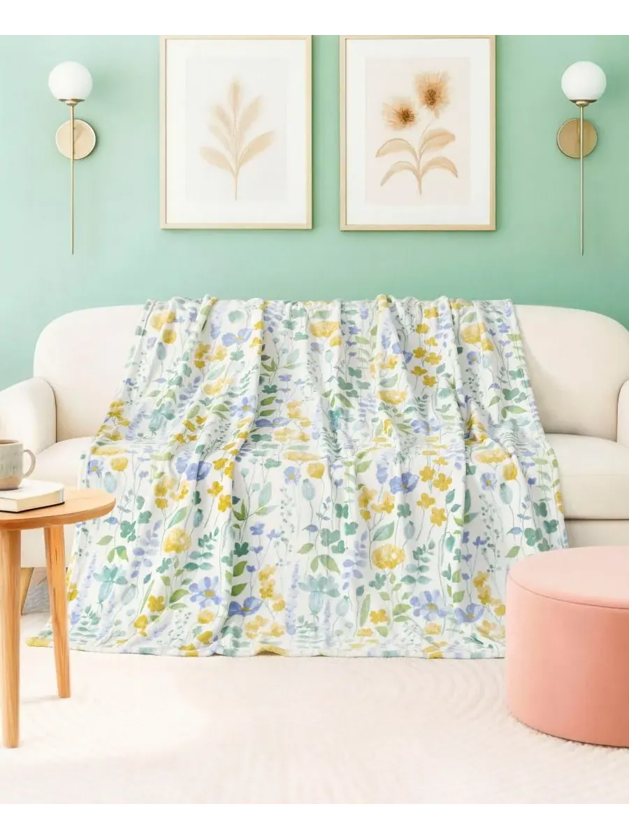 Большой плюшевый плед, 152 x 178 см Boho Living — синий