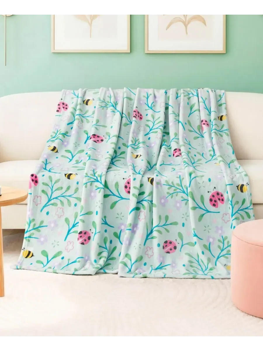 Большой плюшевый плед, 152 x 178 см Boho Living — синий