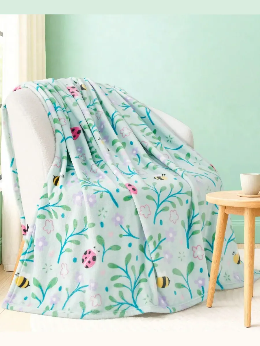 Большой плюшевый плед, 152 x 178 см Boho Living — изображение 2 из 5, синий