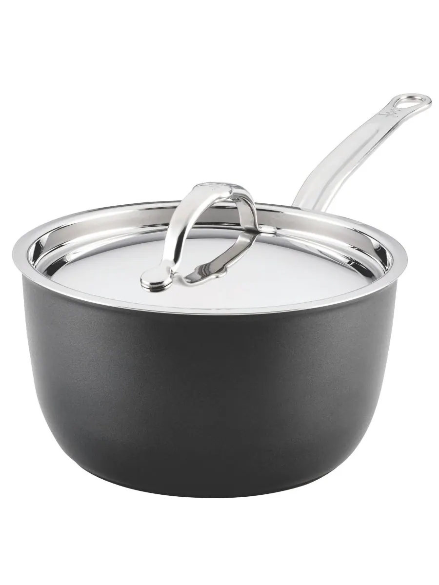 Ковш с крышкой Hestan TITUM Fusion Nonstick, 2,8 л — изображение 2 из 4, черный серебристый