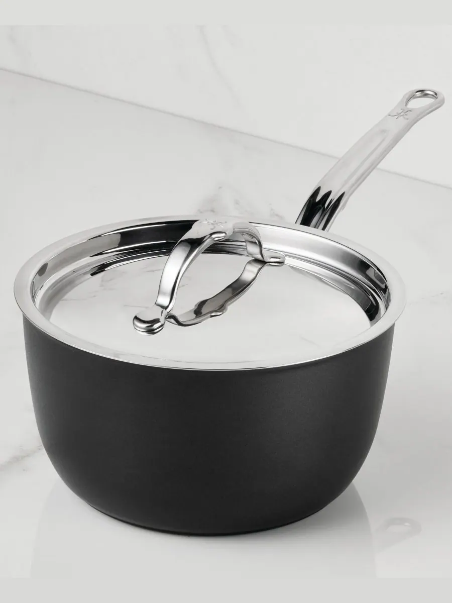 Ковш с крышкой Hestan TITUM Fusion Nonstick, 2,8 л — изображение 4 из 4, черный серебристый