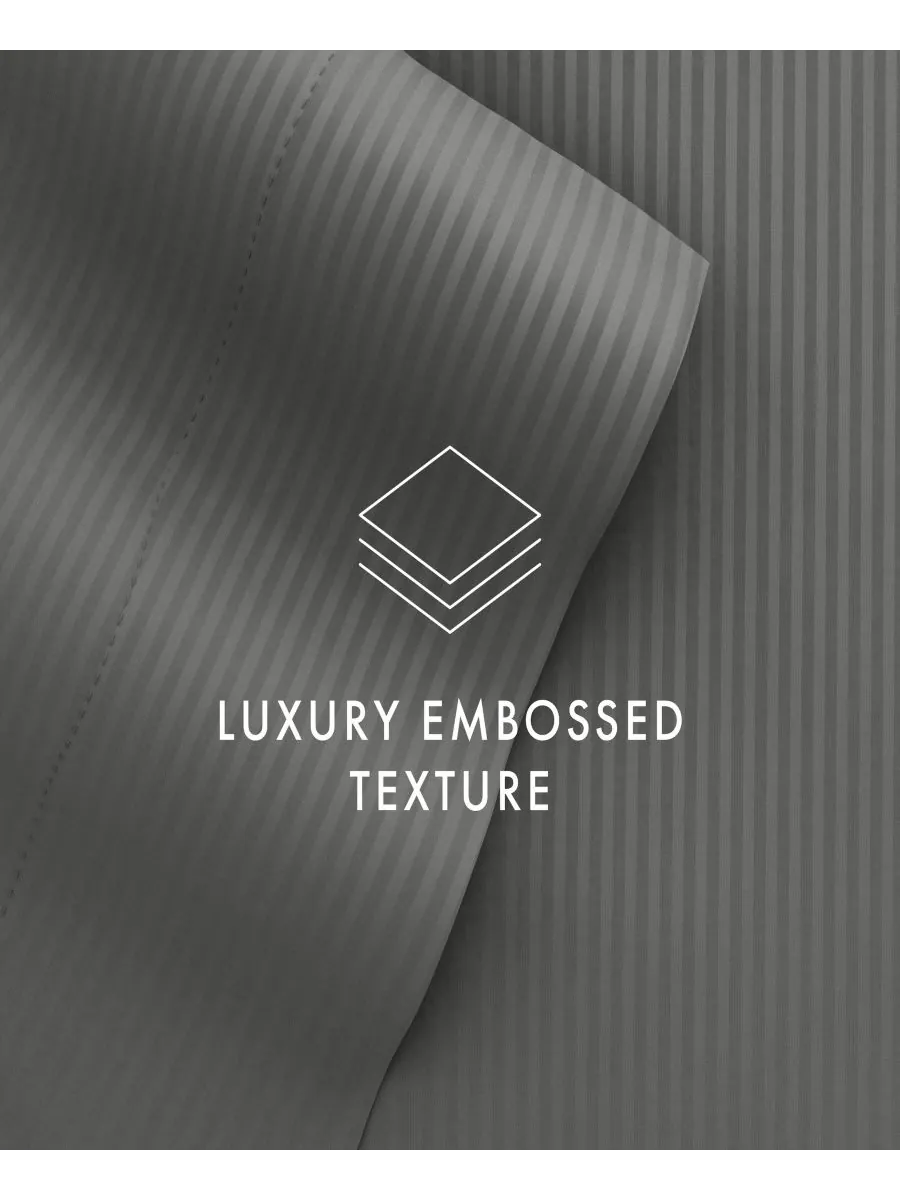 Комплект постельного белья Expressed In Embossed Striped из 3 предметов, размер Twin Ienjoy Home — изображение 4 из 10, серый