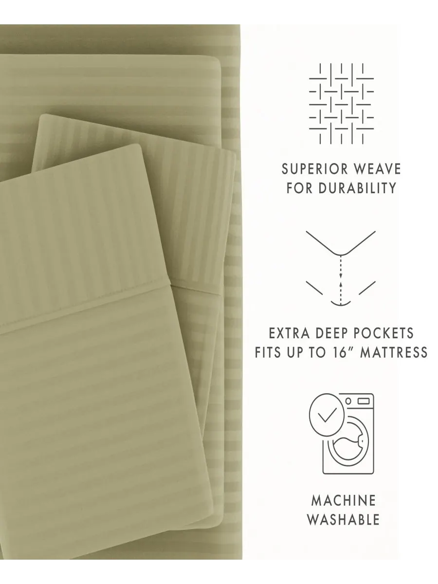 Комплект постельного белья Expressed In Embossed Striped из 3 предметов, размер Twin ienjoy Home — изображение 5 из 10