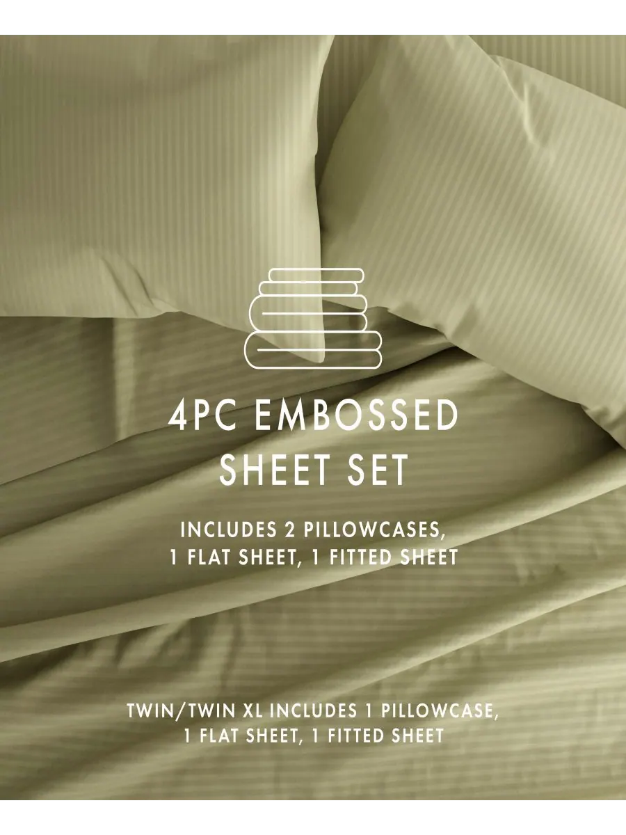 Комплект постельного белья Expressed In Embossed Striped из 3 предметов, размер Twin ienjoy Home — изображение 8 из 10