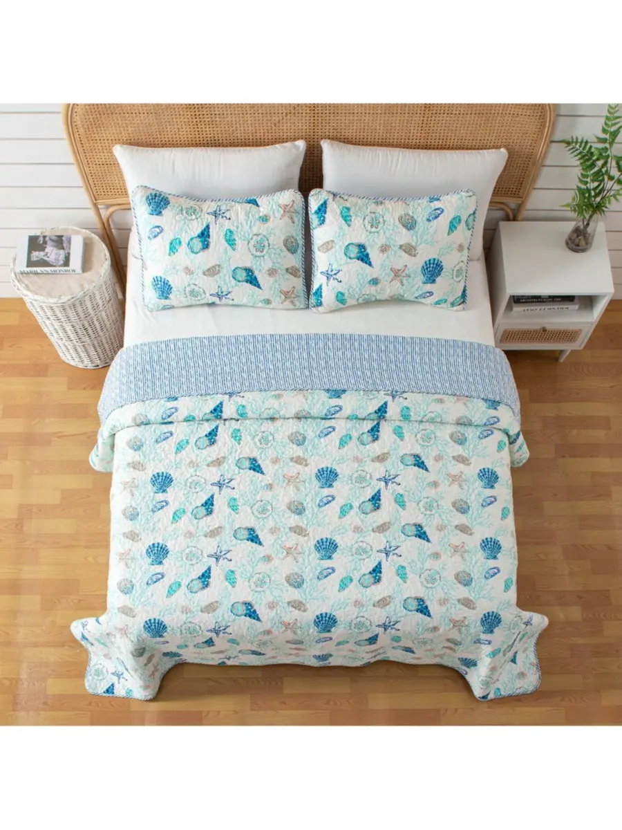 Комплект постельного белья из микрофибры Coastal с наволочками Linery & Co — изображение 1 из 6, синий