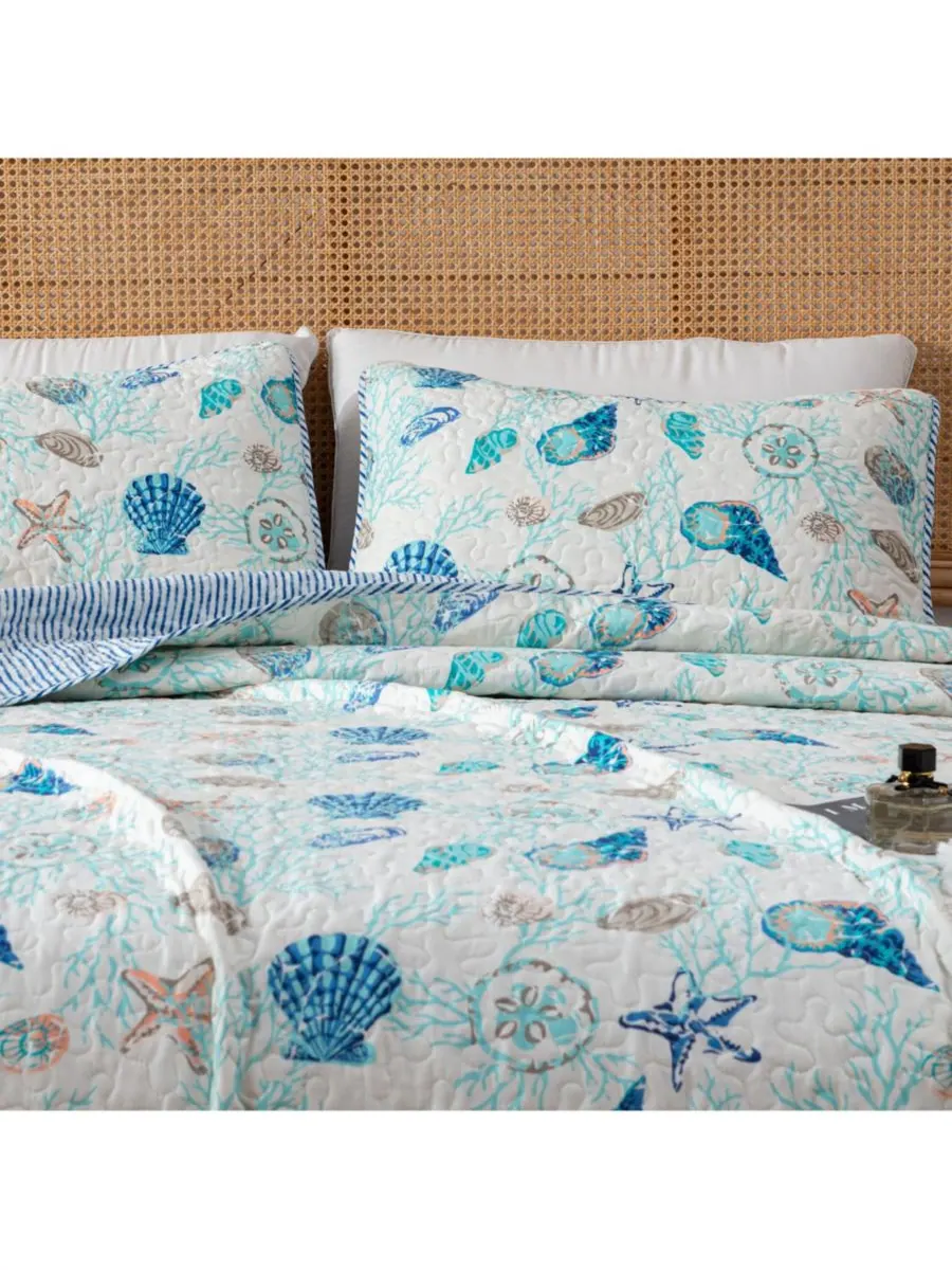 Комплект постельного белья из микрофибры Coastal с наволочками Linery & Co — изображение 2 из 6, синий