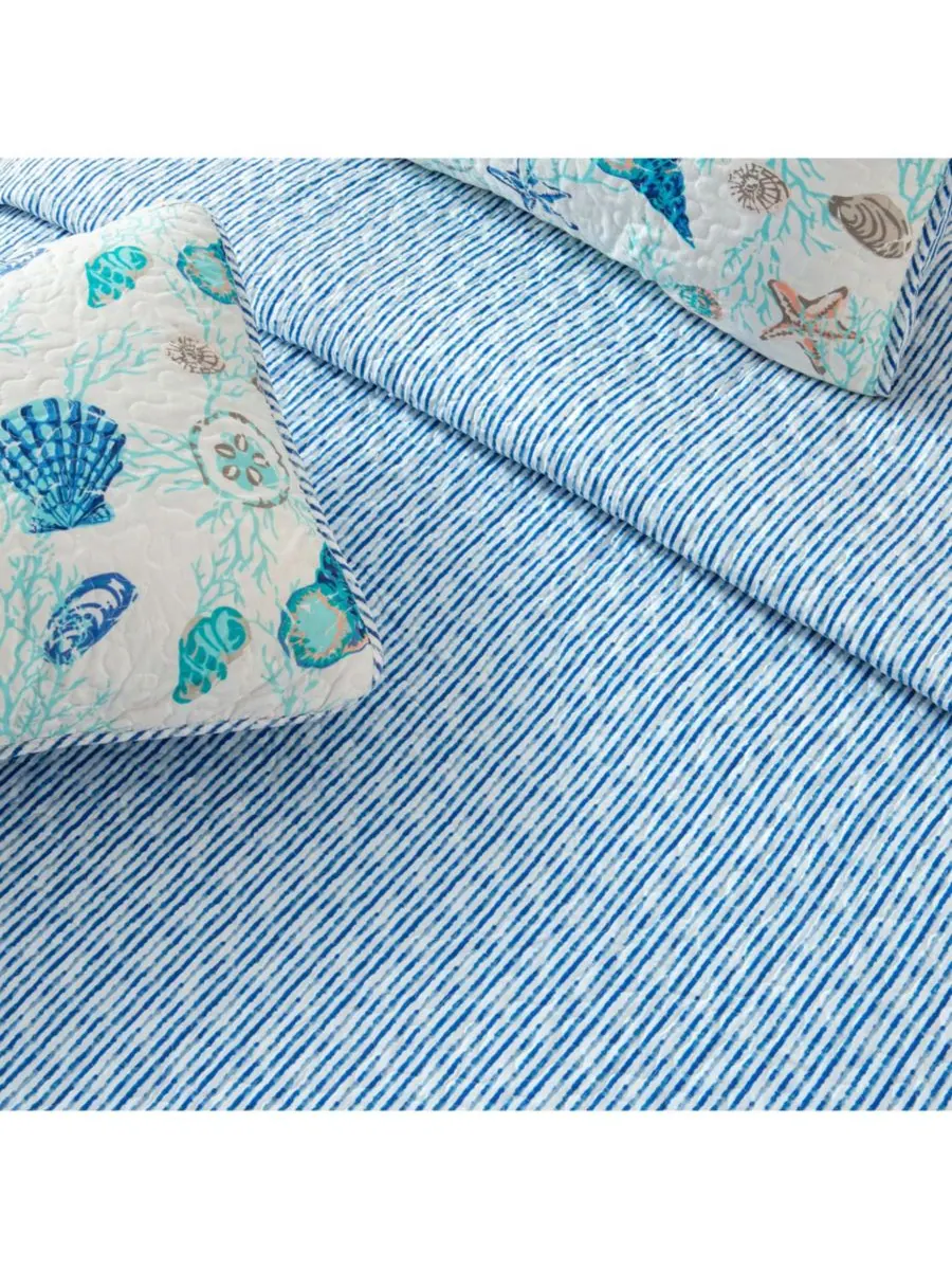 Комплект постельного белья из микрофибры Coastal с наволочками Linery & Co — изображение 5 из 6, синий
