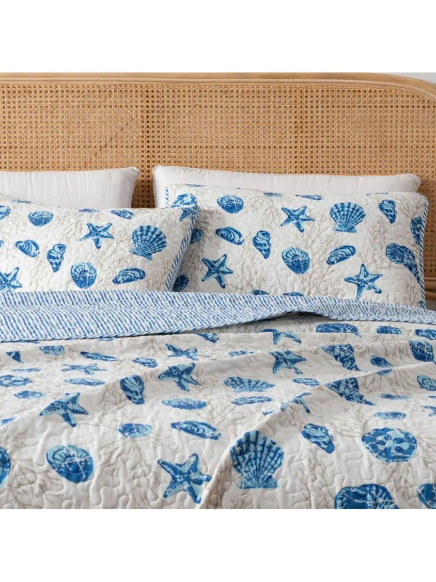 Комплект постельного белья из микрофибры Coastal с наволочками Linery & Co — изображение 4 из 5, синий