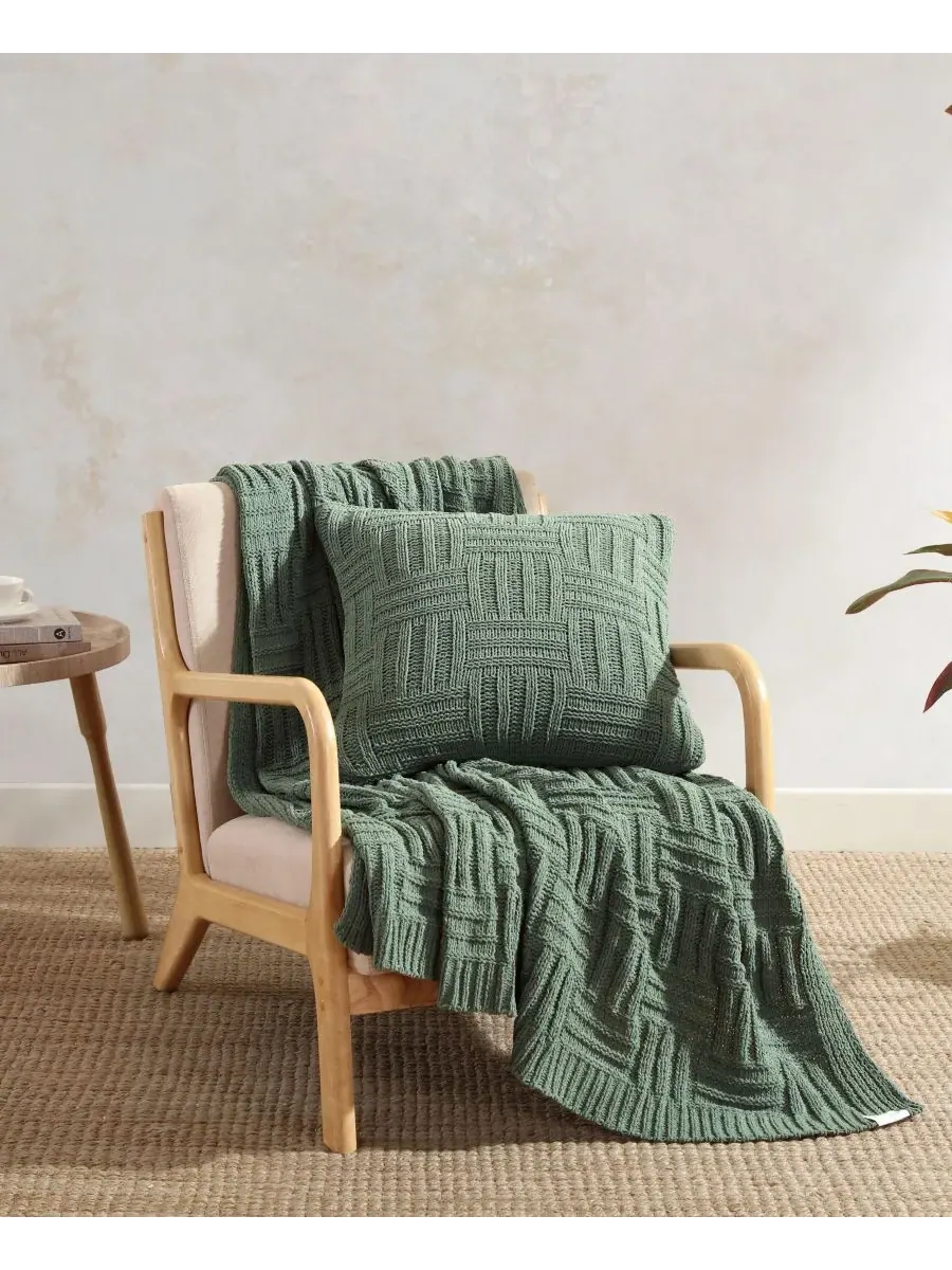 Плед вязаный с цепочкой, 152 x 127 см Tommy Bahama Home — изображение 6 из 7, зеленый