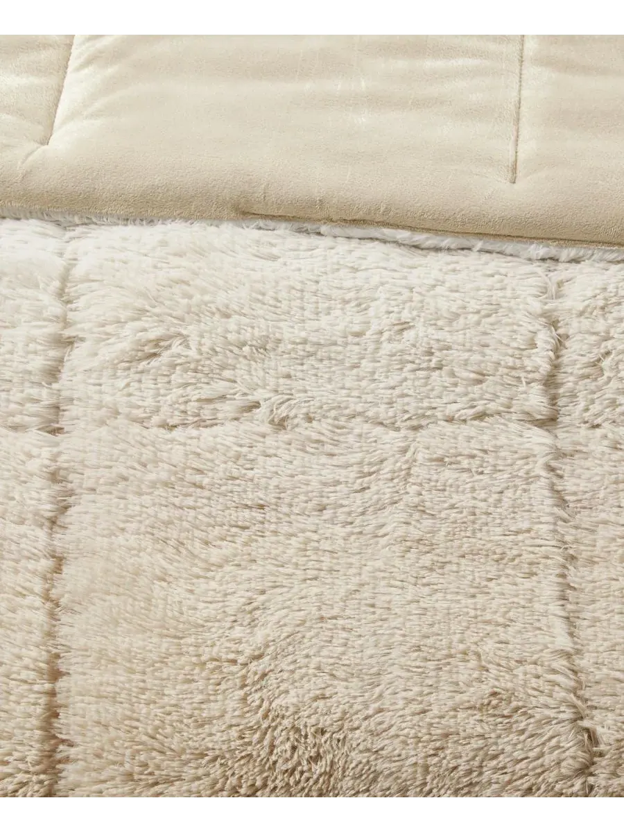 Комплект постельного белья Brielle Ombre из 2 предметов с пушистым искусственным мехом, размер — изображение 8 из 10