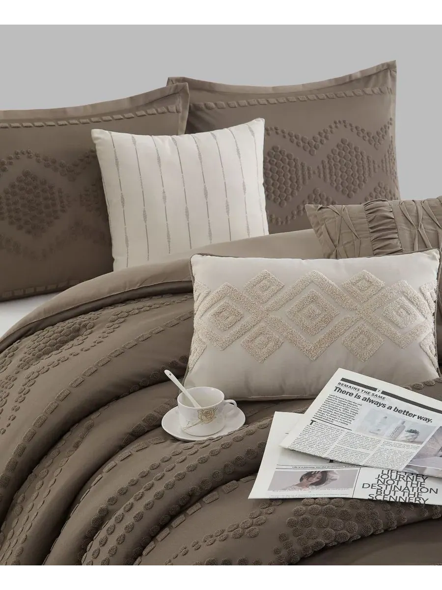 Комплект постельного белья Waverly Geometric 7-Pc Stratford Park — изображение 3 из 6, коричневый
