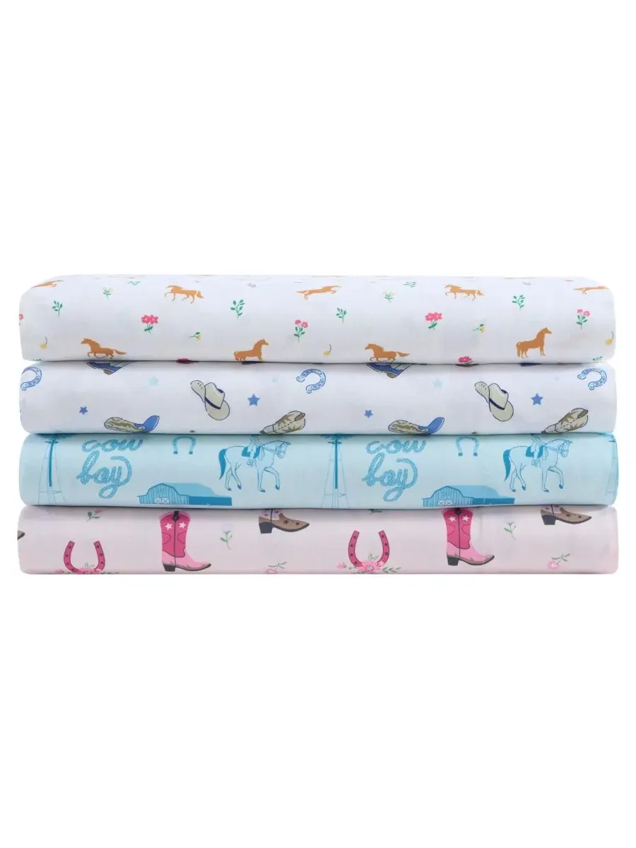 Комплект постельного белья из микрофибры с принтом Rodeo Star Wrangler Kids — изображение 7 из 7, белый синий