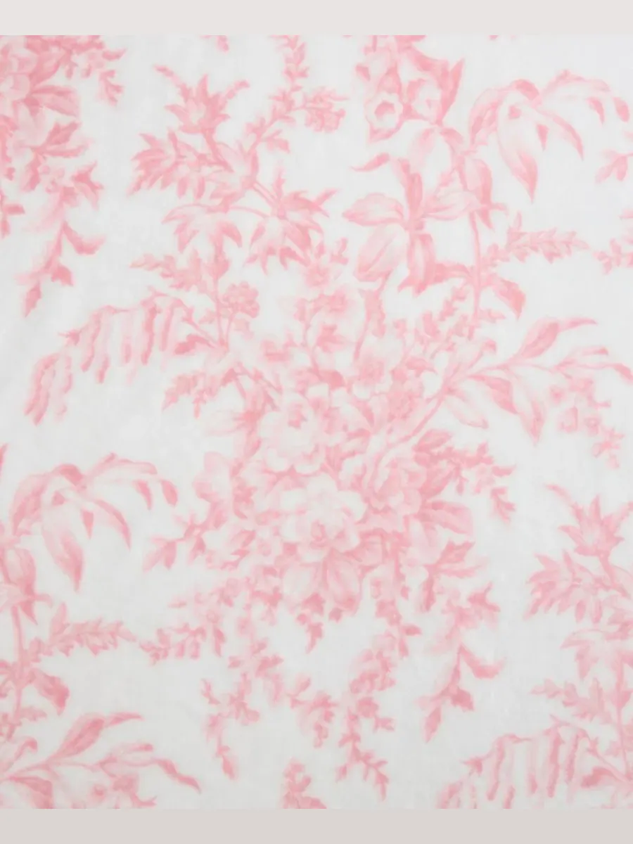 Двусторонний плед Bedford из плюша с принтом, 178 x 127 см Laura Ashley — изображение 4 из 5, бледный розовый