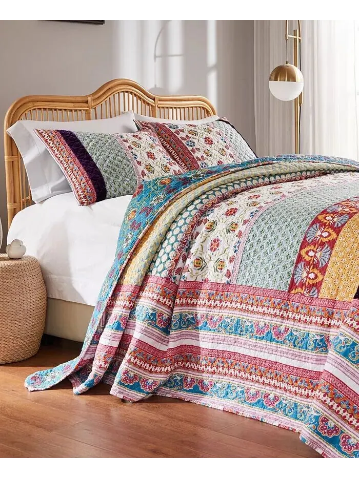 Коллекция хлопкового покрывала с бархатным декором в стиле бохо Thalia Greenland Home Fashions