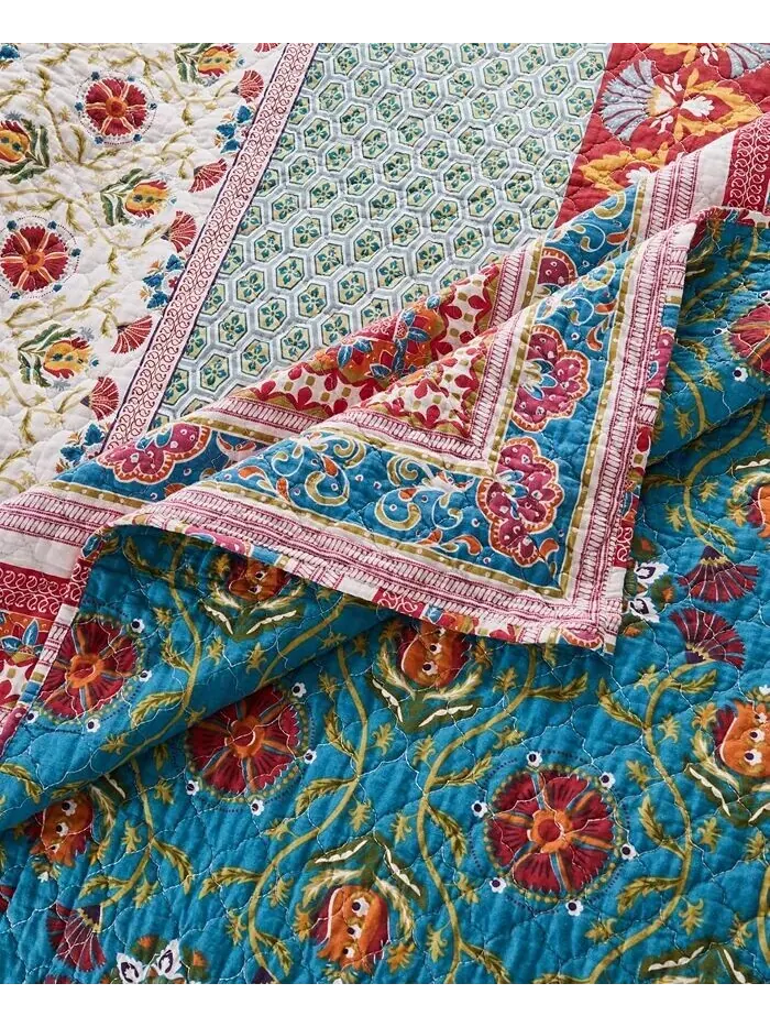 Коллекция хлопкового покрывала с бархатным декором в стиле бохо Thalia Greenland Home Fashions — изображение 4 из 4, мульти