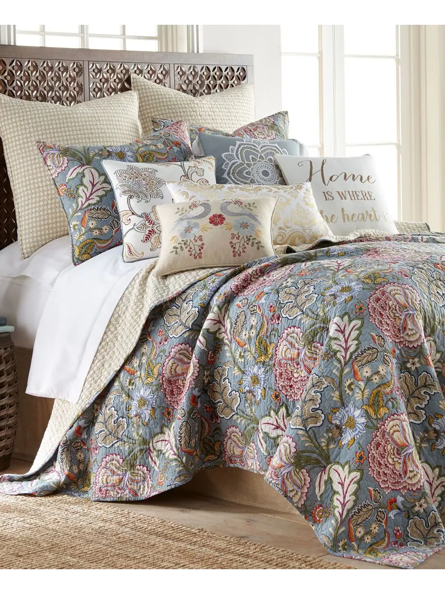 Комплект постельного белья Angelica Spring Jacobean Floral, 2 предмета, размер Twin Levtex — изображение 1 из 2, синий