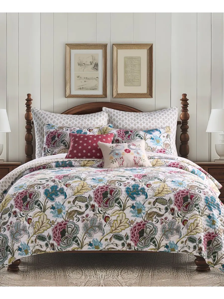 Комплект постельного белья Angelica Spring Jacobean Floral, 2 предмета, размер Twin Levtex — изображение 2 из 6, кремовый