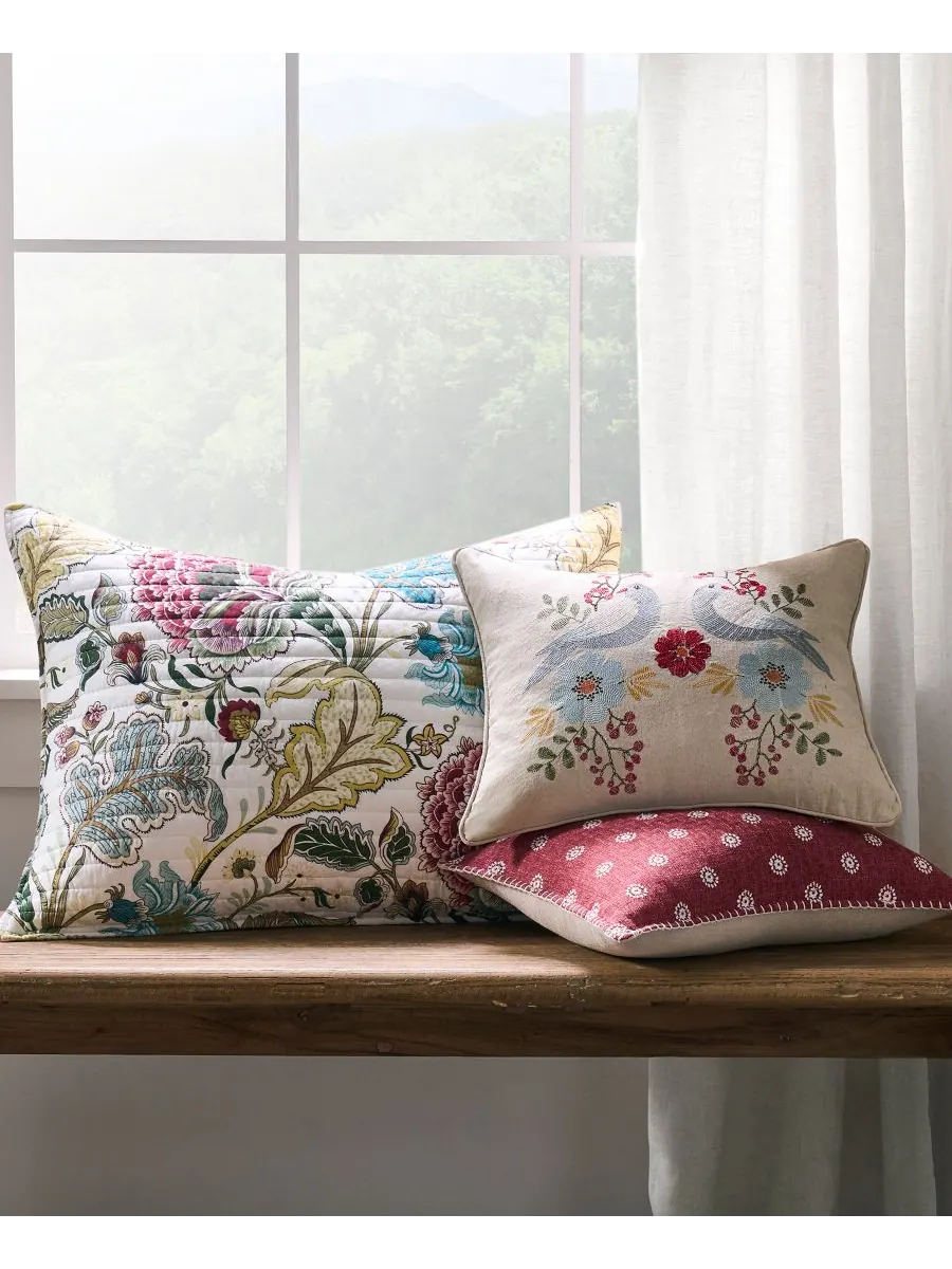 Комплект постельного белья Angelica Spring Jacobean Floral, 2 предмета, размер Twin Levtex — изображение 5 из 6, кремовый