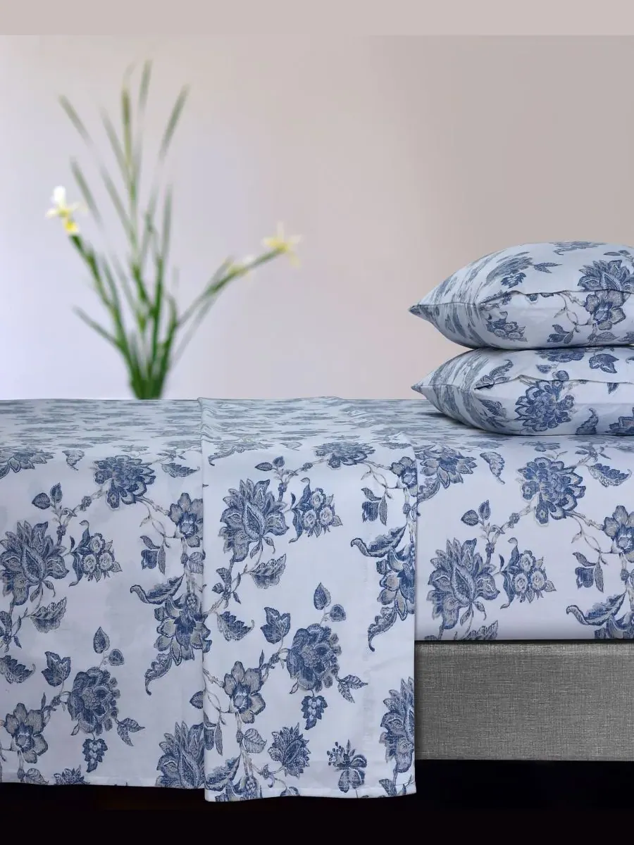 Комплект постельного белья Ayana Floral Flannel Extra Deep Pocket, 4 предмета, размер California