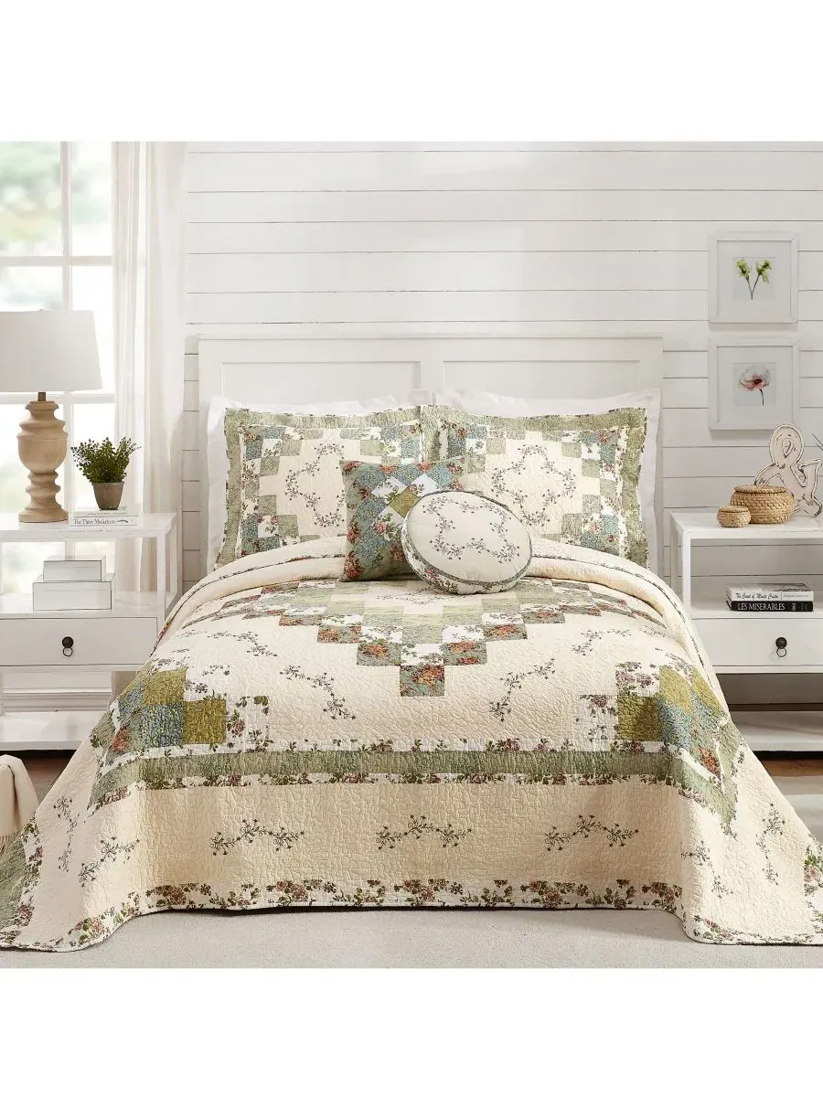 Покрывало Оливия, размер Queen Modern Heirloom — зеленый