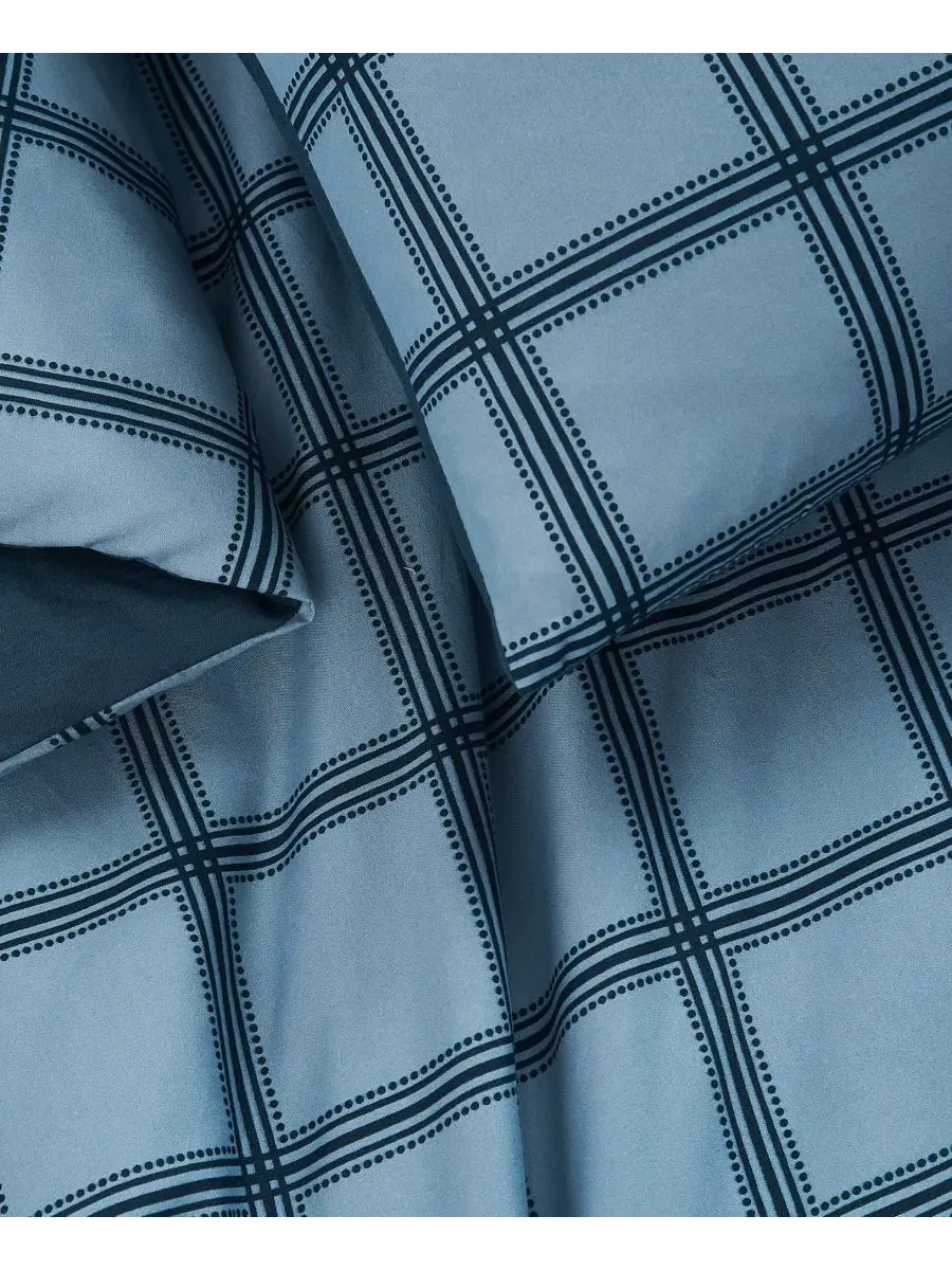 Комплект стеганого одеяла Luka Grid Plaid Cannon — изображение 5 из 5, синий