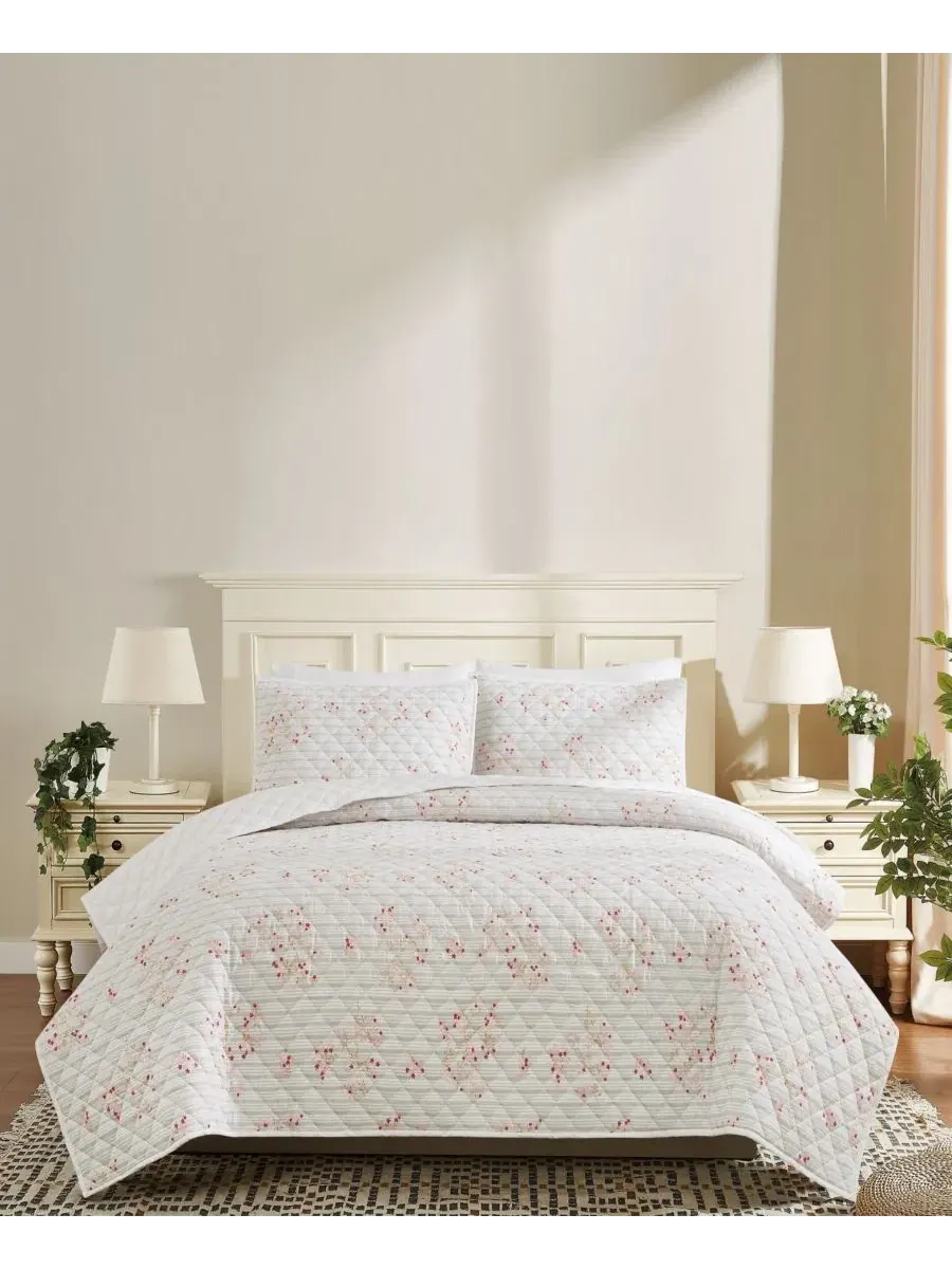 Комплект стеганого покрывала Emma Floral из 3 предметов Cottage Classics, Full/Queen