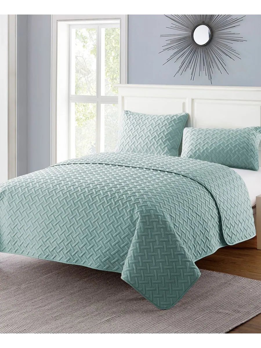 Комплект постельного белья Nina Embossed из 2 предметов, размер Twin VCNY Home — изображение 5 из 5, синий