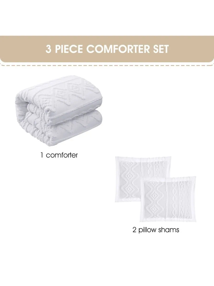 Комплект постельного белья aluma geometric из 3 предметов, размер queen. Stratford Park — изображение 5 из 5, белый