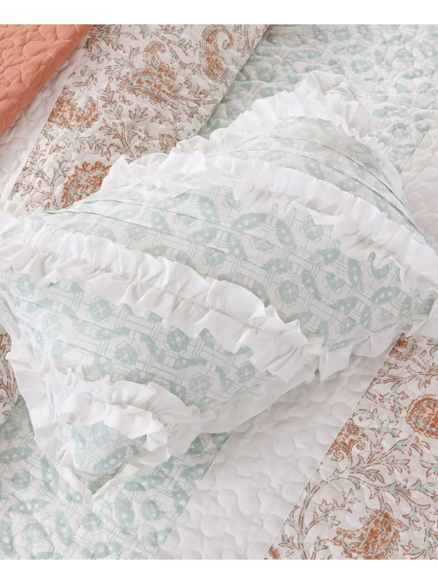 Комплект постельного белья Dawn Soft Cotton Percale из 6 предметов, размер King/Cal King Madison — изображение 3 из 5, коралл