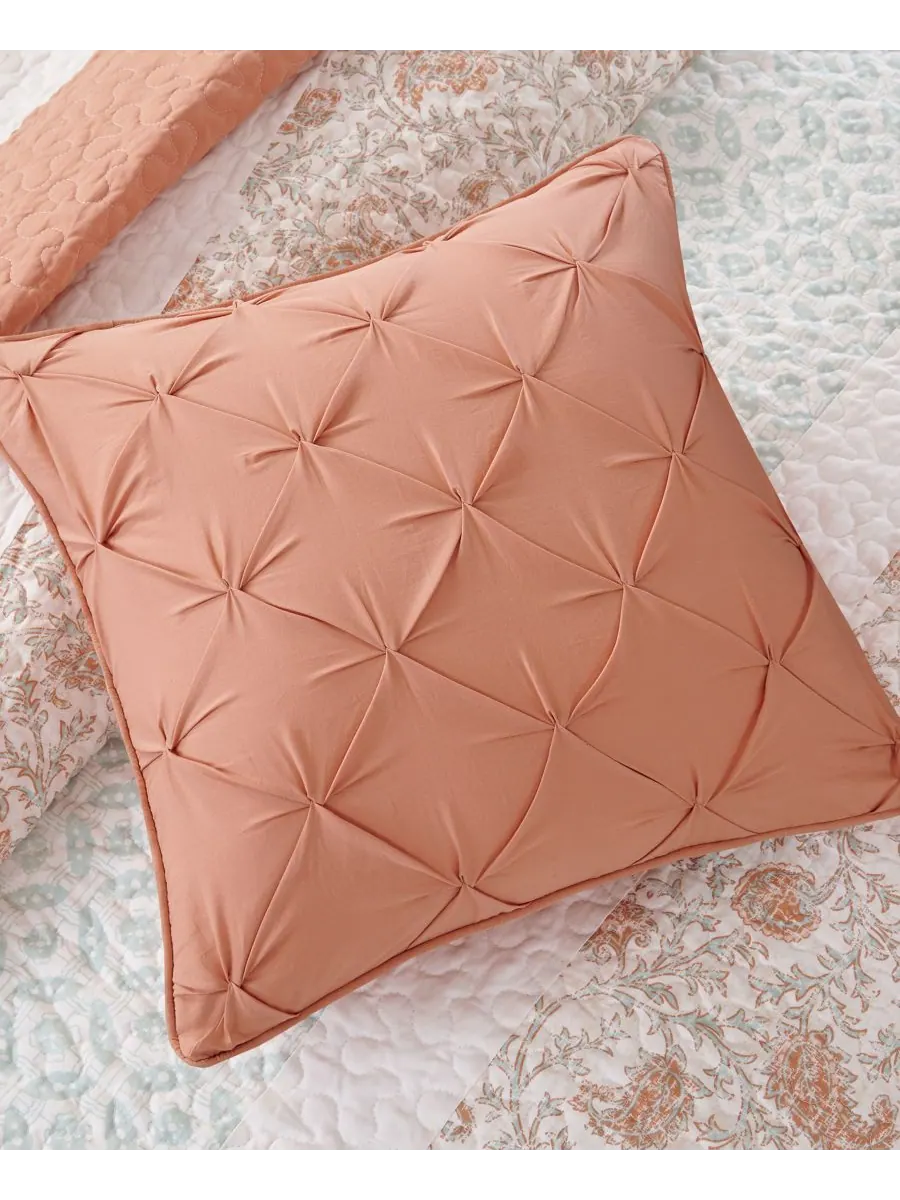 Комплект постельного белья Dawn Soft Cotton Percale из 6 предметов, размер King/Cal King Madison — изображение 4 из 5, коралл