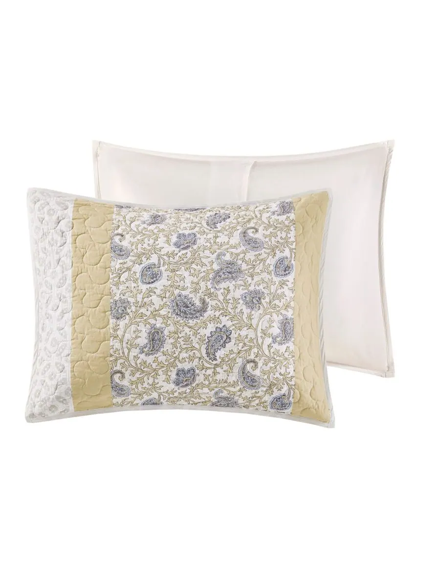 Комплект постельного белья Dawn Soft Cotton Percale из 6 предметов, размер King/Cal King Madison — изображение 5 из 9, желтый