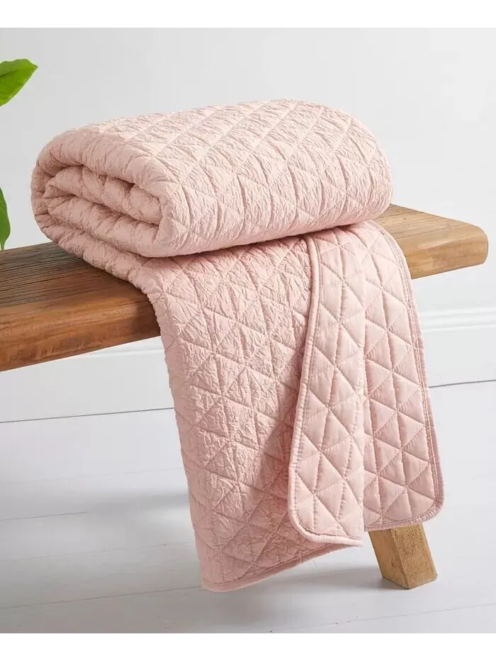 Двусторонний стеганый плед Homthreads Rowan, 50 x 60 дюймов Levtex — изображение 2 из 12, розовый