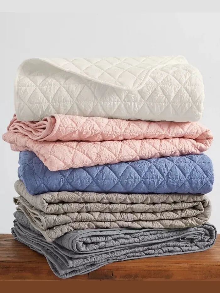 Двусторонний стеганый плед Homthreads Rowan, 50 x 60 дюймов Levtex — изображение 11 из 12, розовый