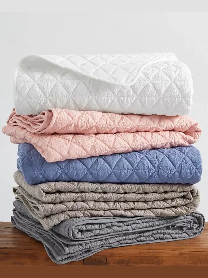 Двусторонний стеганый плед Homthreads Rowan, 50 x 60 дюймов Levtex — изображение 6 из 12, розовый
